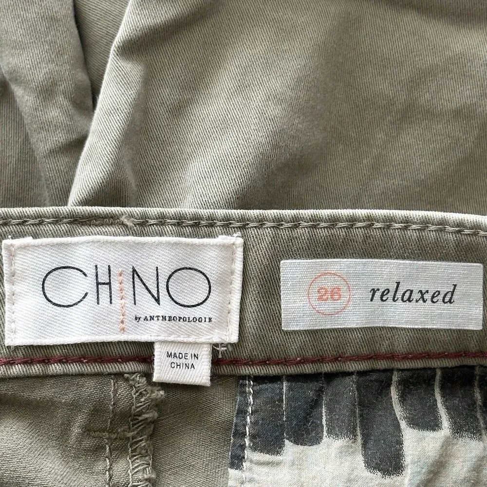 Chino by Anthropologie shorts Sz 26 Khaki Tan Relaxed fit cotton Shorts - Picture 4 of 7